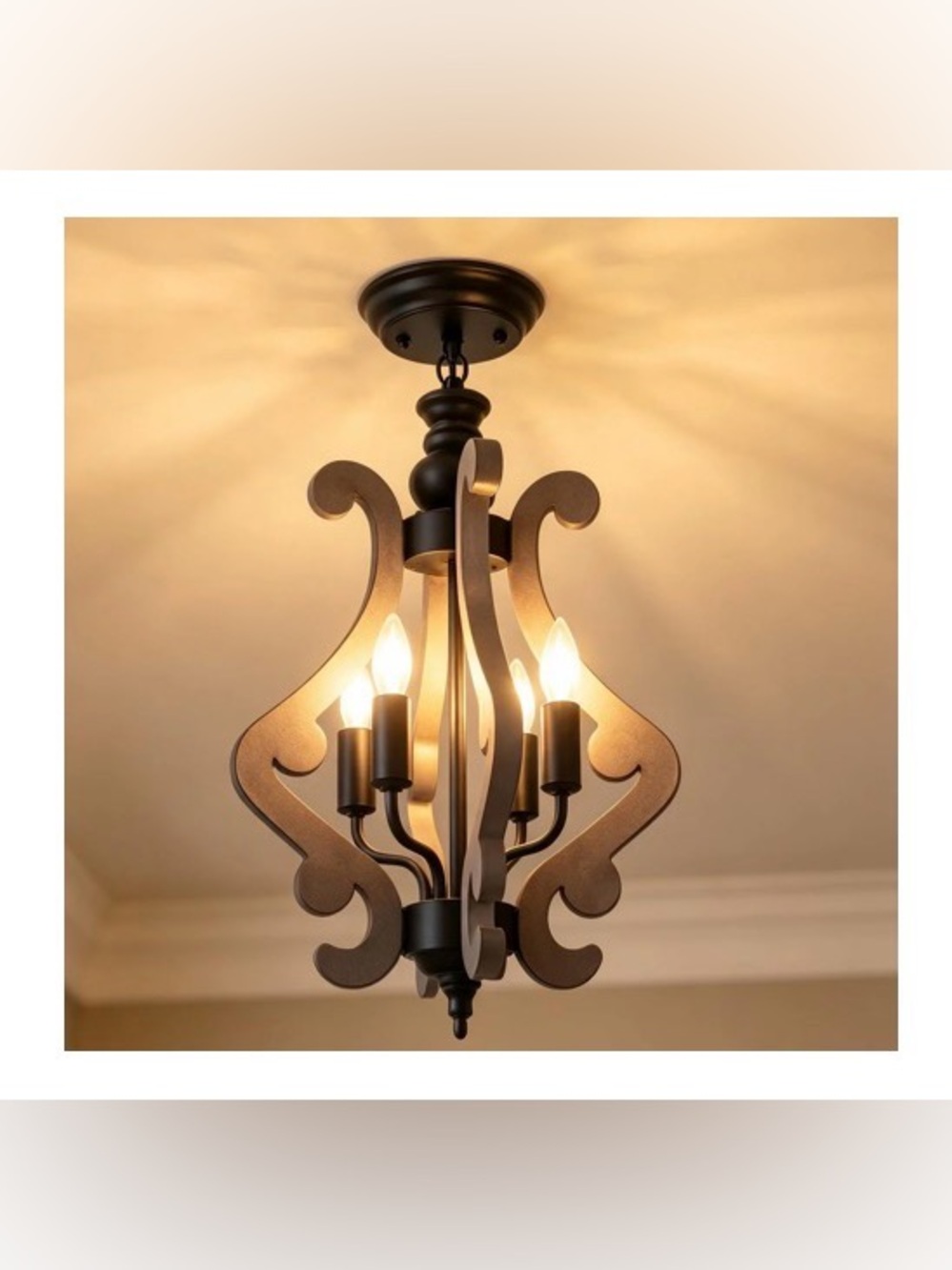FUXILAY Rustic Chandelier